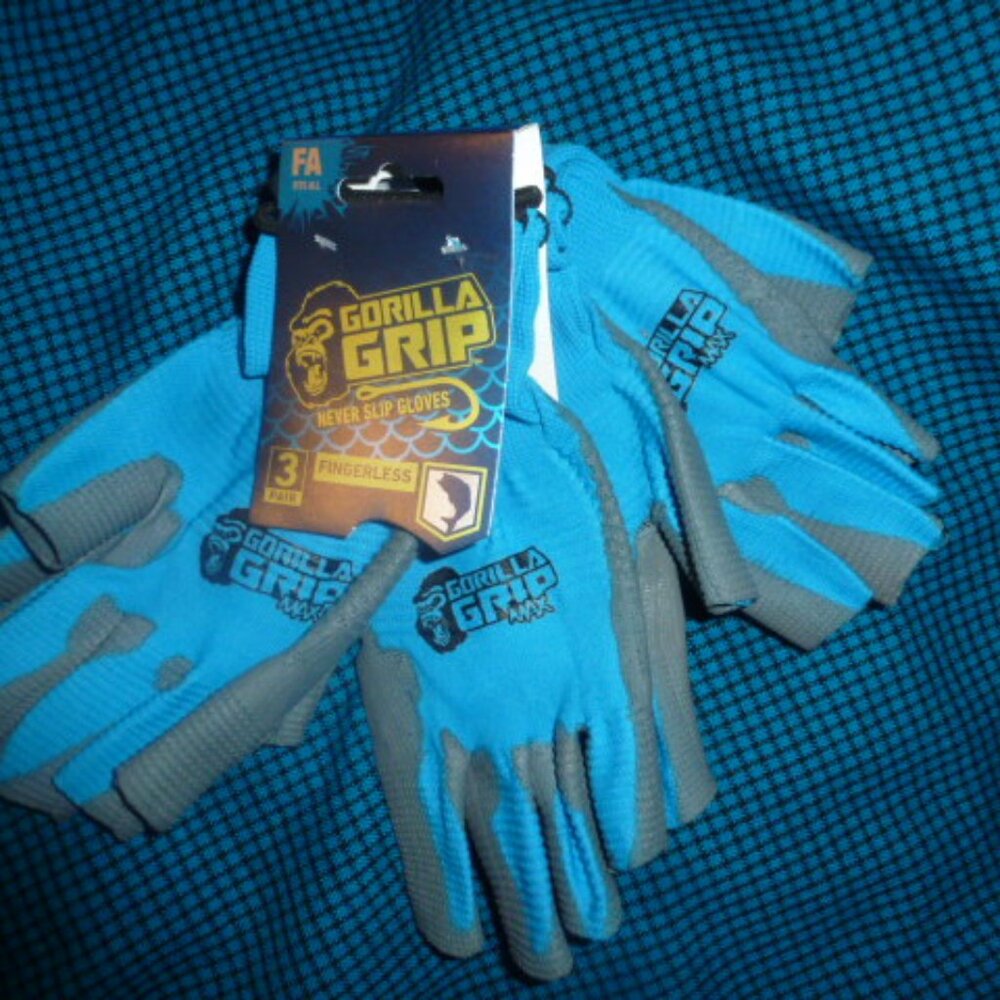 Gorilla Grip Fingerless “Never Slip” Gloves – 3 Pairs – One Size – NEW
